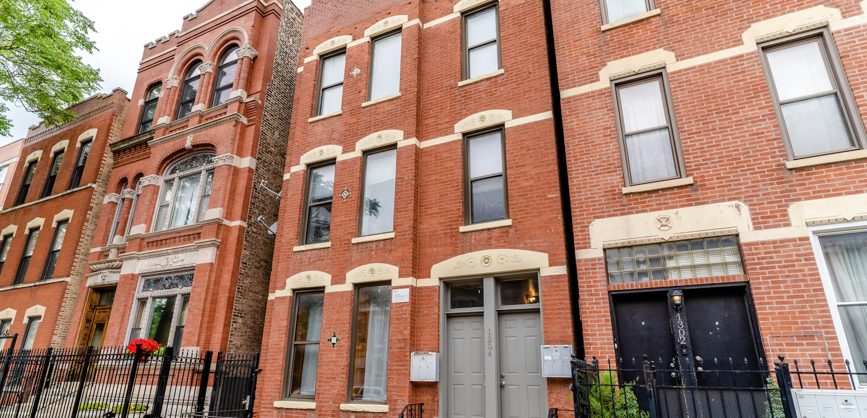 Brick apartments in Ukrainian Village